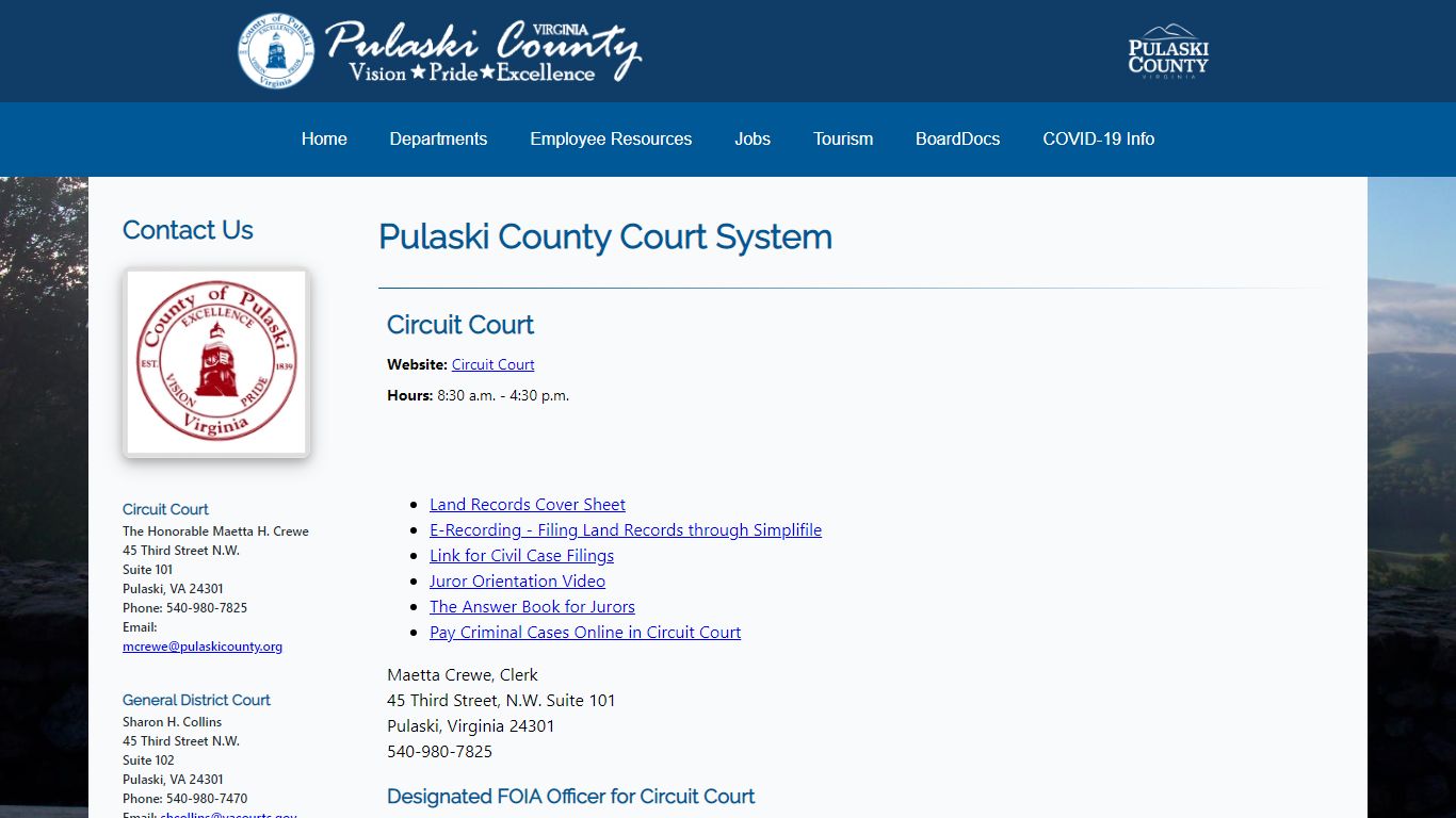 Court System | Pulaski County, Virginia